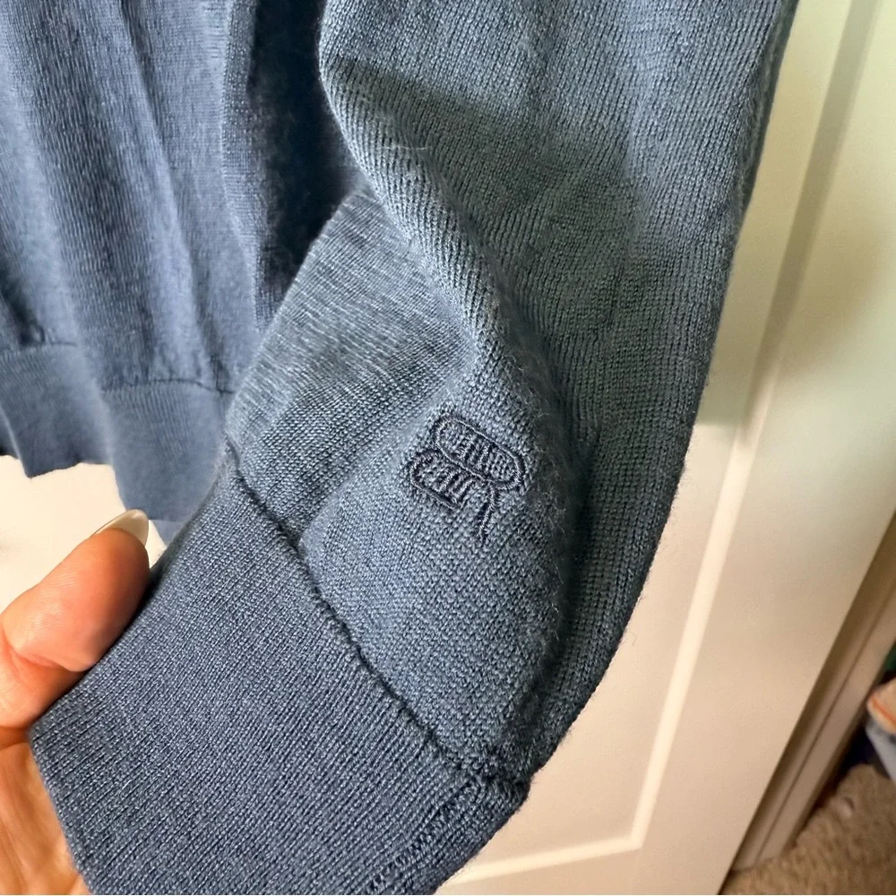 Banana Republic Men's 100% Merino Wool Blue‎ Crewneck Sweater Business Casual L
